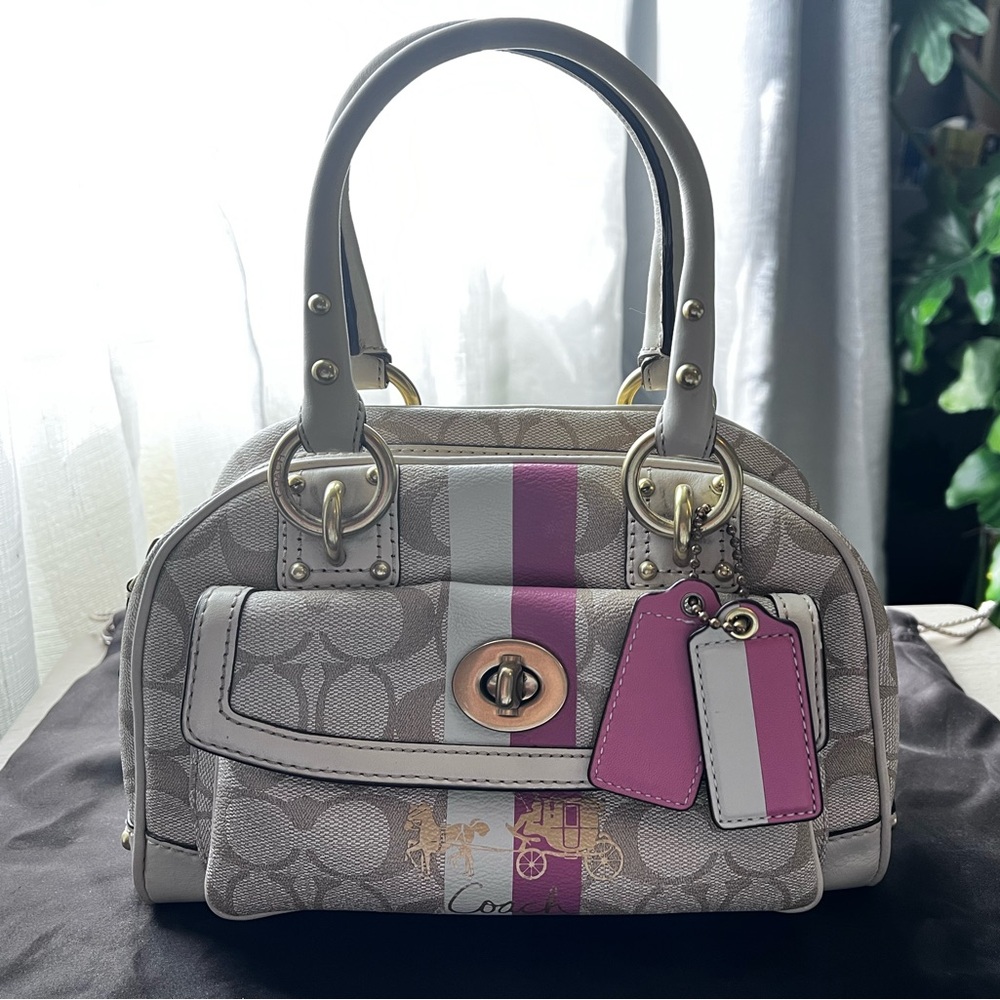 Coach Pink and Cream Handbag